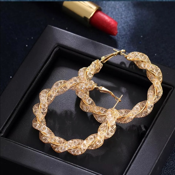 *LAST PAIR* NWT Twisted Hoop Earrings - Picture 2 of 4